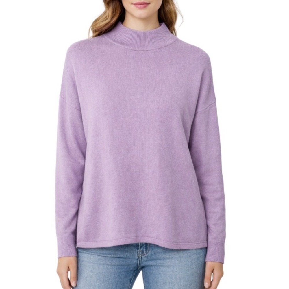 Madewell Womens Purple Merino Wool Alpaca Blend Mock Neck Sweater MC027 Medium